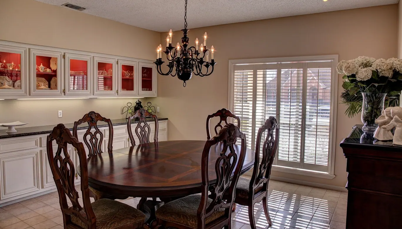 Dining room, room and home