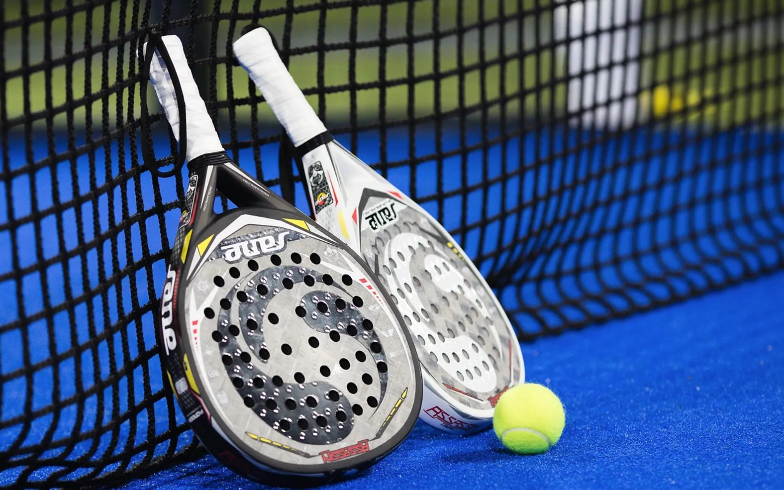 Padel, padel racket and tennis ball